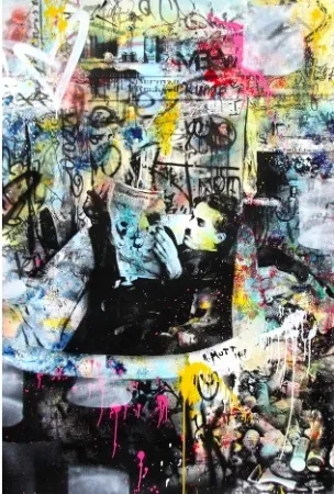 Zeefdruk Mr Brainwash - Chaplin, 2016  