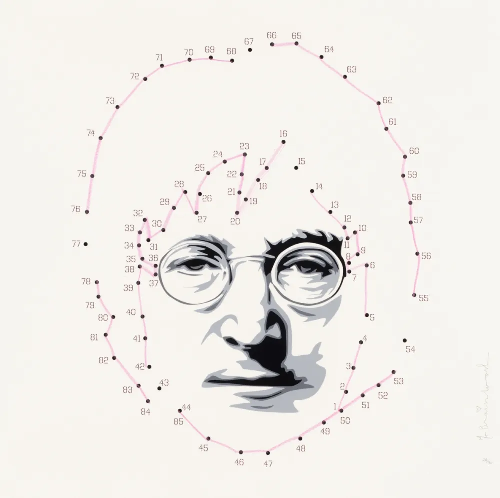 Zeefdruk Mr Brainwash - Connecting Lennon - Pink