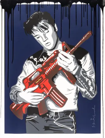 Zeefdruk Mr Brainwash - Don't Be Cruel (Blue)