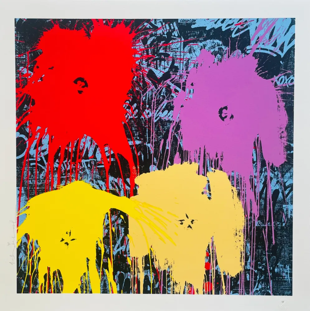 Zeefdruk Mr Brainwash - Flowarh$ (Variation Red)