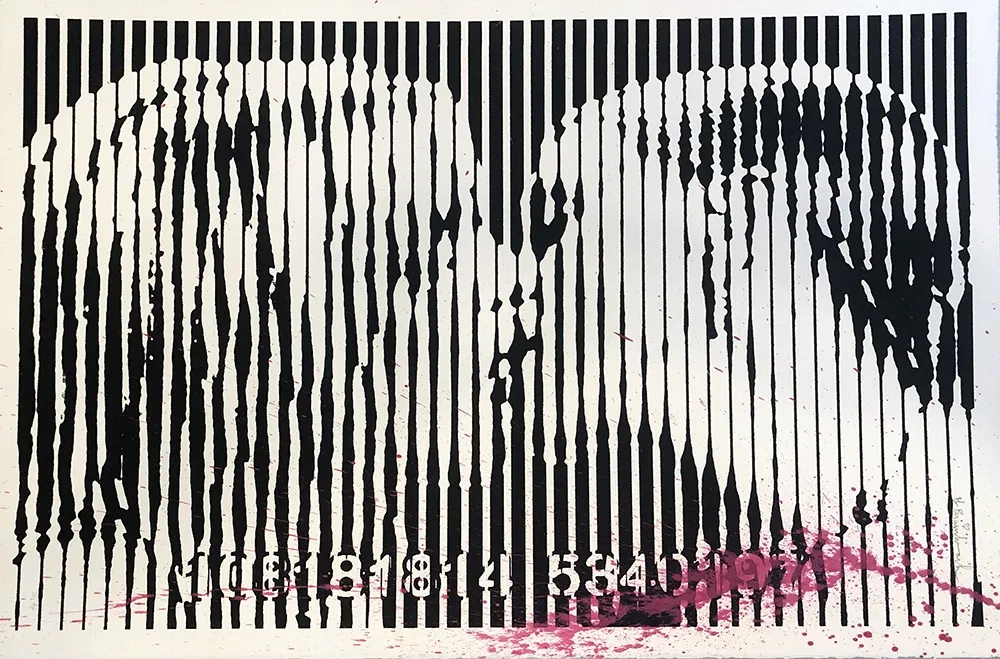 Zeefdruk Mr. Brainwash - Freedom Kiss (Pink Splash)
