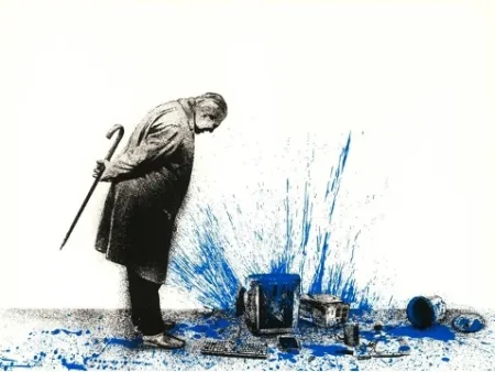 Zeefdruk Mr Brainwash - Glitch - Blue, 2018  