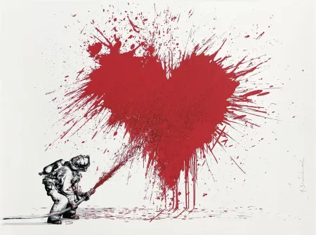 Zeefdruk Mr Brainwash - Heart