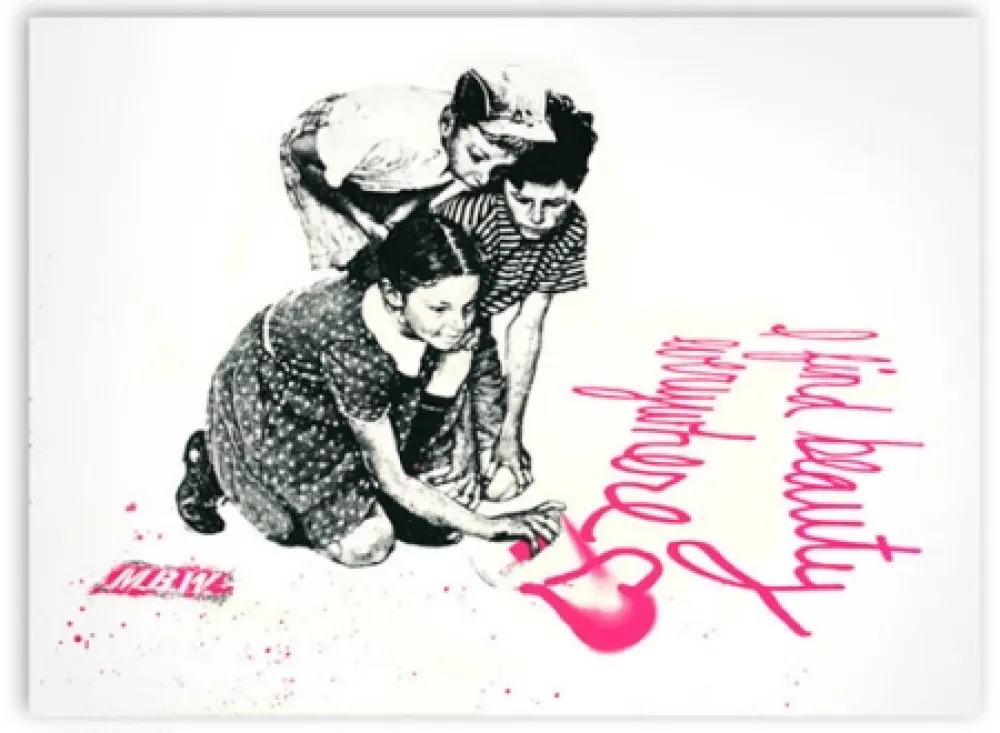 Zeefdruk Mr. Brainwash - I Find Beauty Everywhere