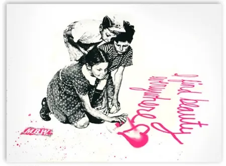 Zeefdruk Mr. Brainwash - I Find Beauty Everywhere