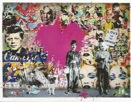 Zeefdruk Mr. Brainwash - Juxtapose