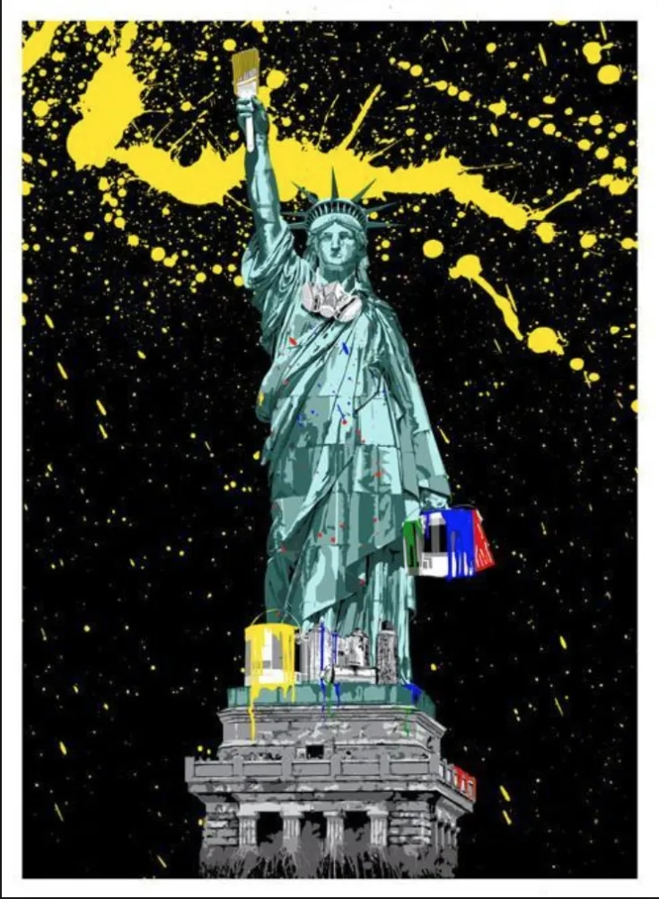 Zeefdruk Mr. Brainwash - Liberty