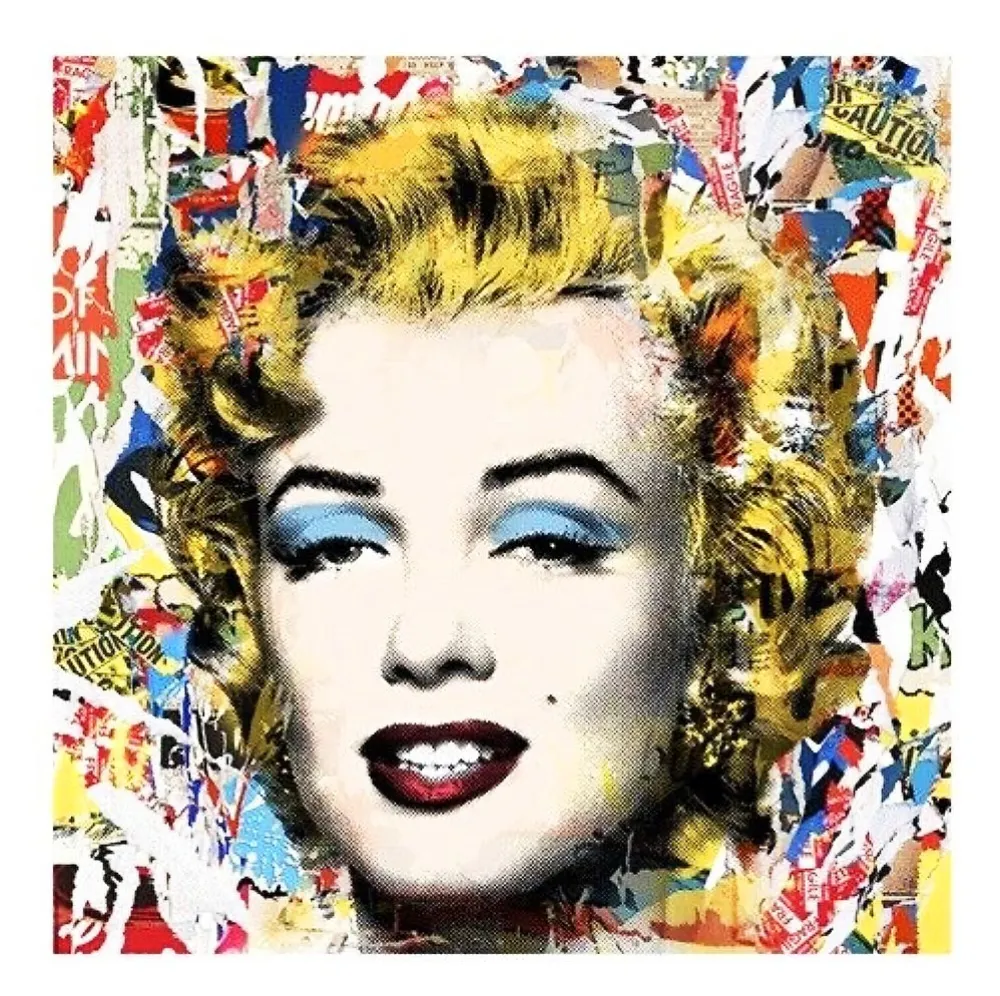 Zeefdruk Mr Brainwash - Monroe POPfolio - Collage