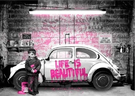 Zeefdruk Mr Brainwash - New Paint Job (Pink), 2020