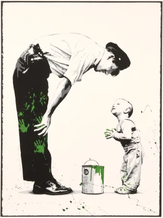Zeefdruk Mr Brainwash - Not Guilty (Green)