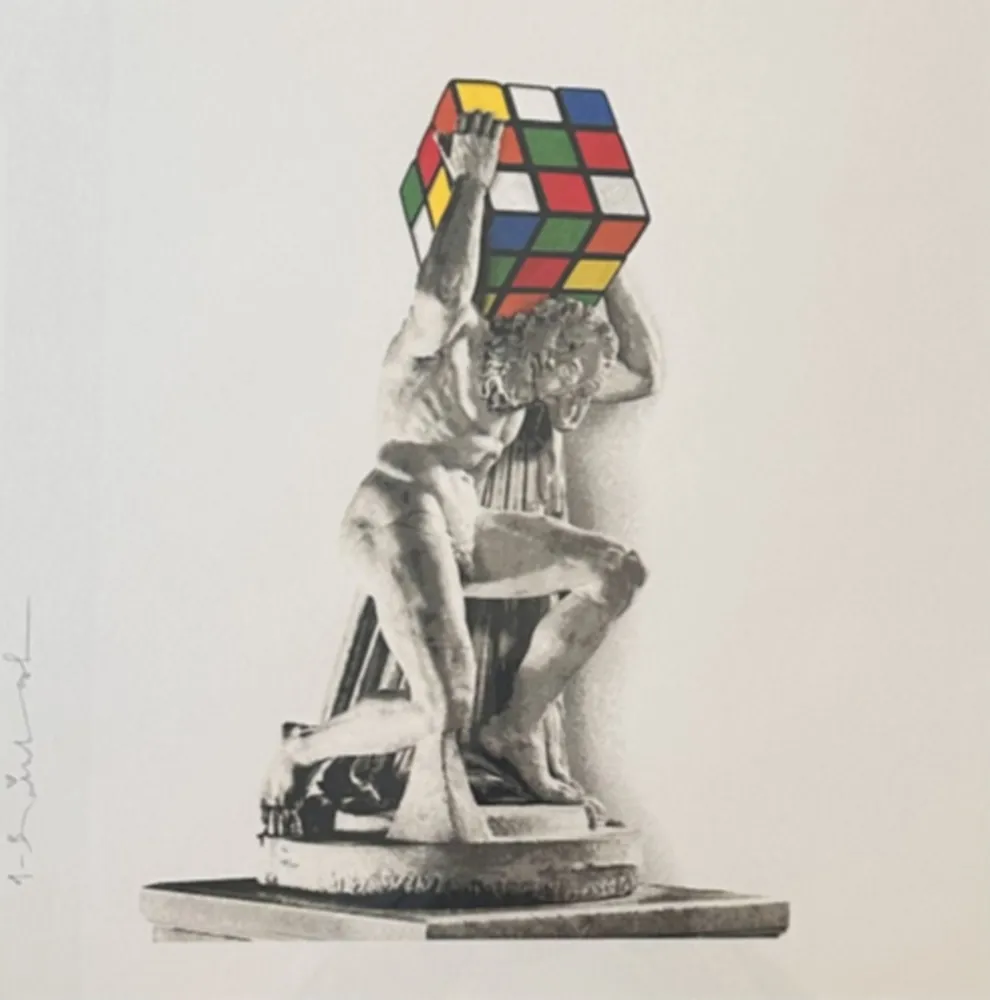 Zeefdruk Mr Brainwash - Rubik's Atlas