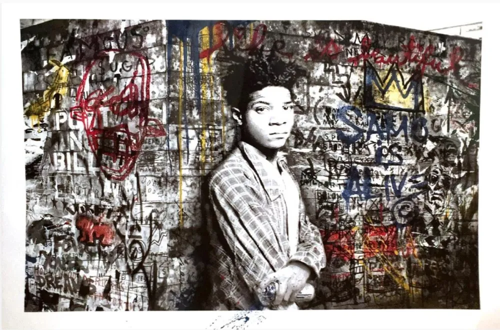 Zeefdruk Mr. Brainwash - Samo is alive