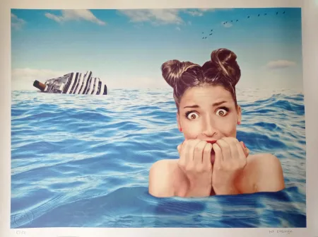 Lithografie Mr. - Mr. Strange (Jean-Marie Gitard)  - Shipwreck, Hand-signed lithograph