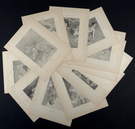 Lithografie Mucha - 12 Mois