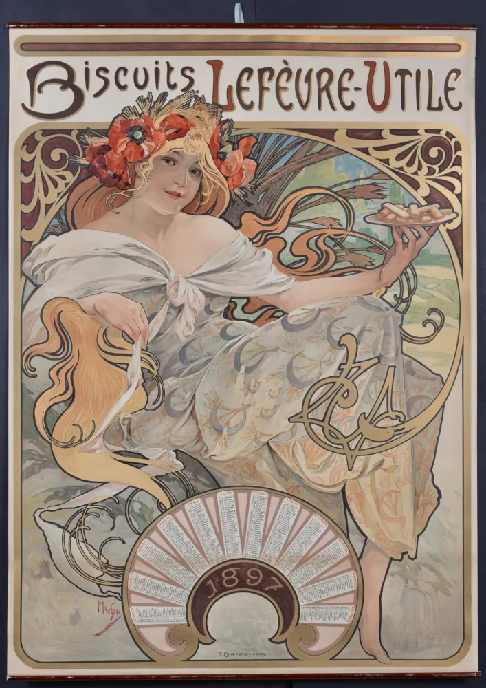 Lithografie Mucha - Biscuits Lefèvre-Utile, 1896