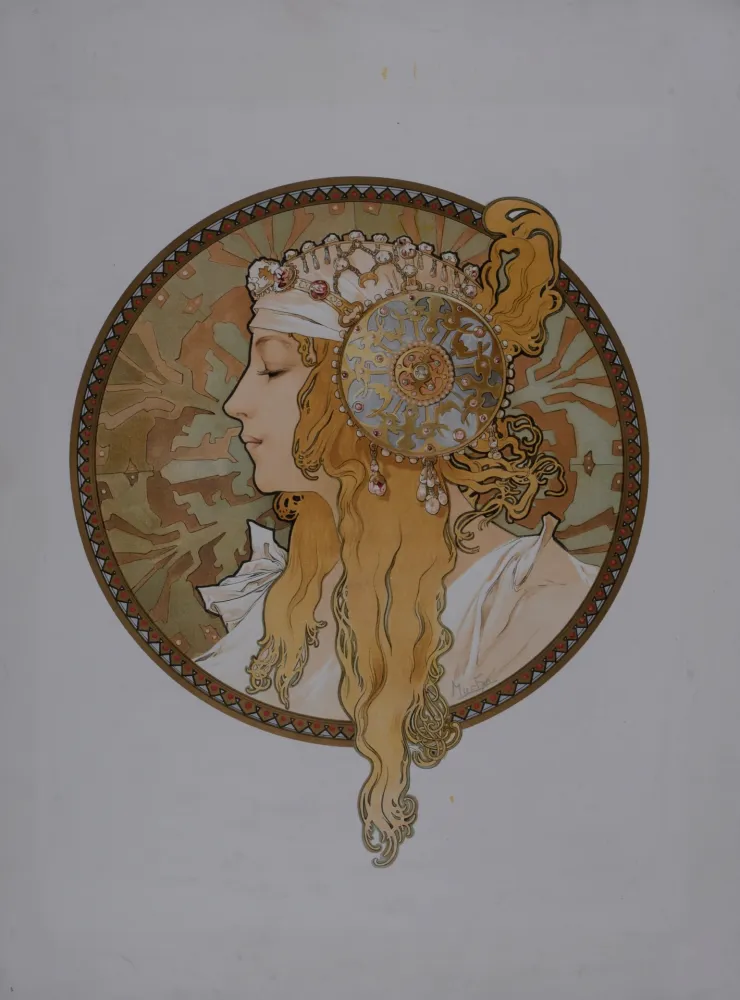 Lithografie Mucha - Byzantine Heads: Blond, 1898