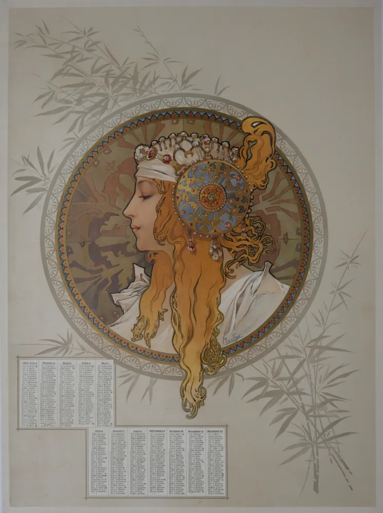 Poster Mucha - Byzantine Heads / Blonde. 
