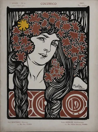 Lithografie Mucha - Cocorico, 1902 -  Scarce edition!