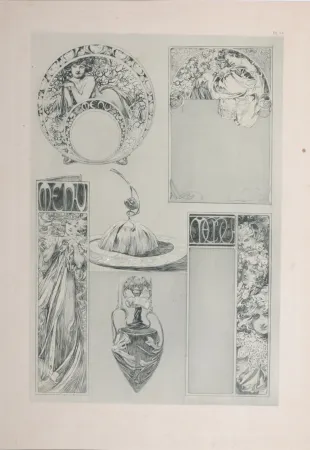 Lithografie Mucha - Documents Décoratifs - PLATE 34, 1902 