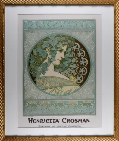 Lithografie Mucha - Henrietta Crosman, circa 1908 - Framed