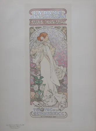 Lithografie Mucha - La Dame aux Camélias (Sarah Bernhardt) - Les Maîtres de l'Affiche, 1898