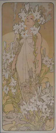Lithografie Mucha - Les Fleurs Iris