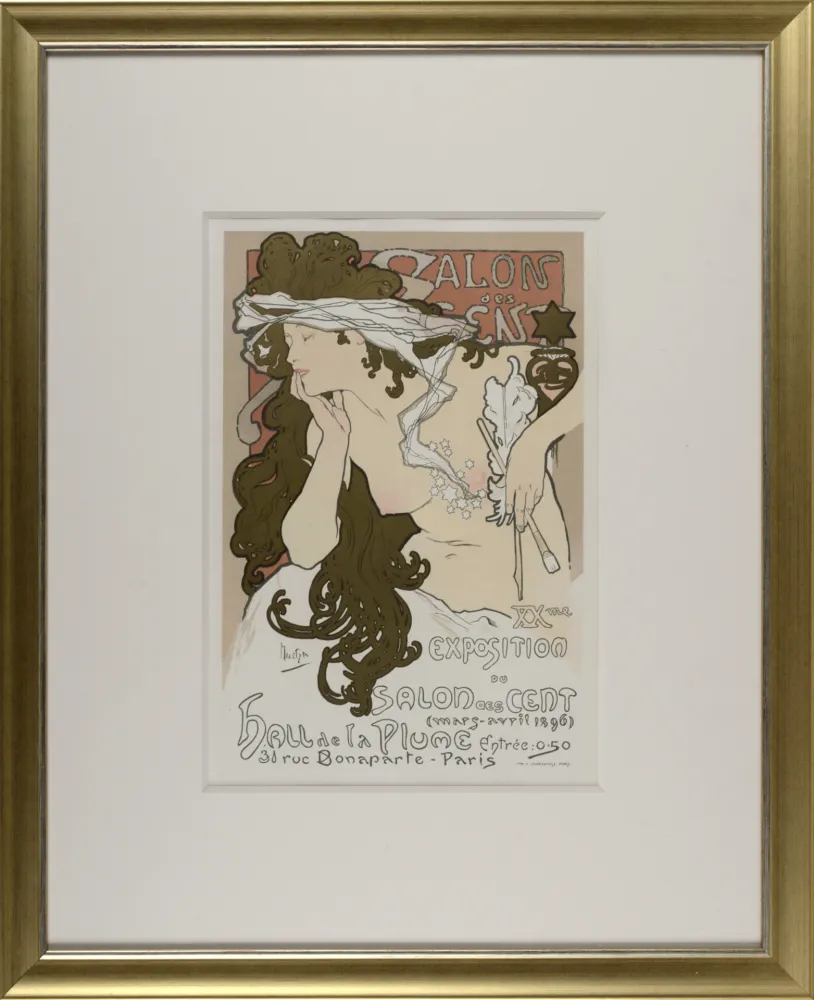 Lithografie Mucha - Les Maîtres de l'Affiche : Salon des Cent, 1897 (FRAMED)