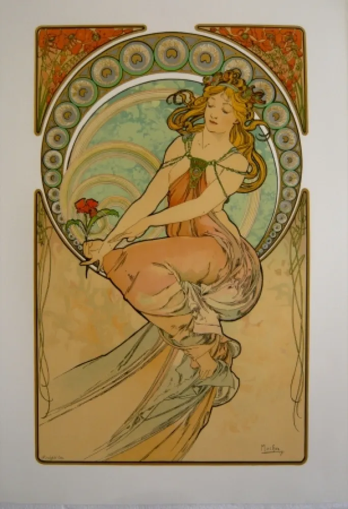 Lithografie Mucha - Les quatre saisons 1