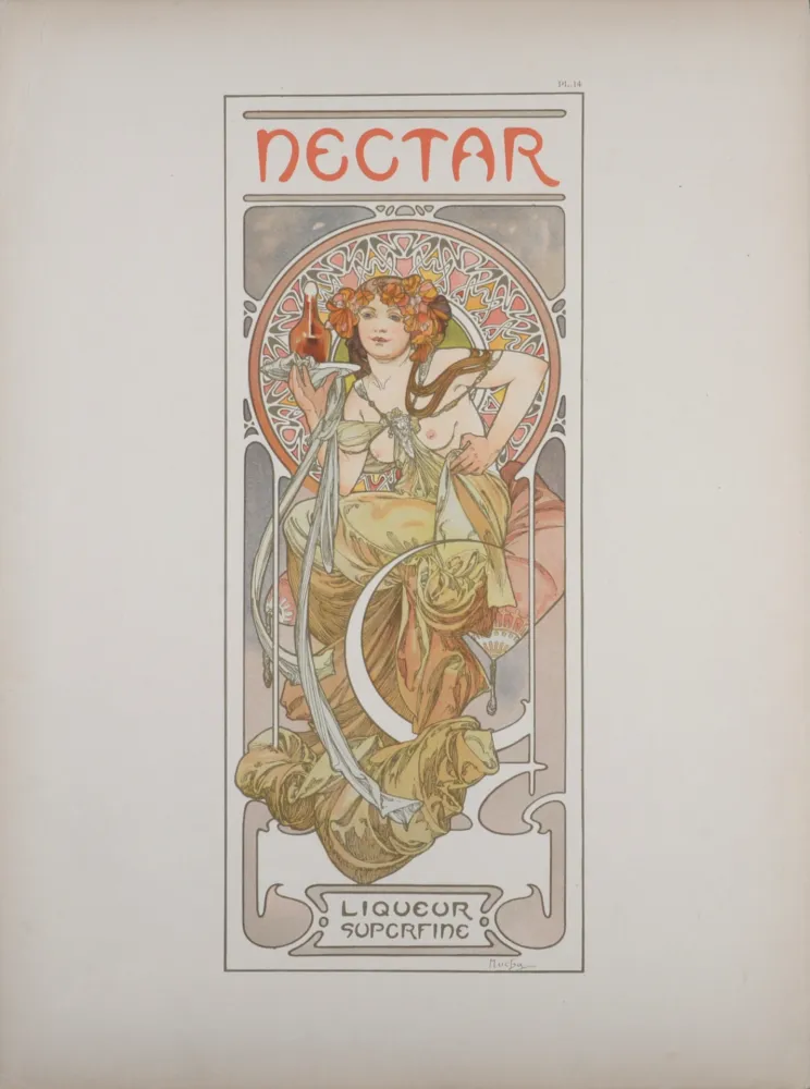 Lithografie Mucha - Nectar, 1902