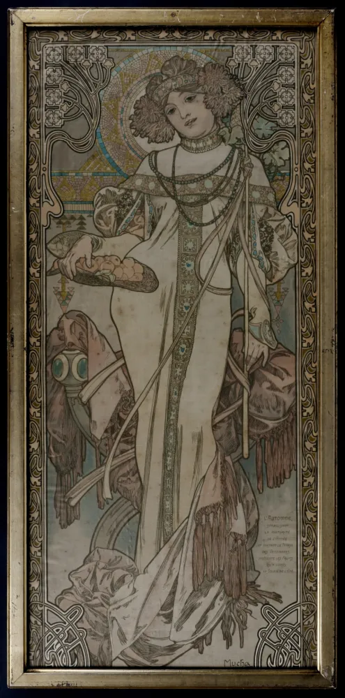 Lithografie Mucha - The Seasons : Autumn, 1900