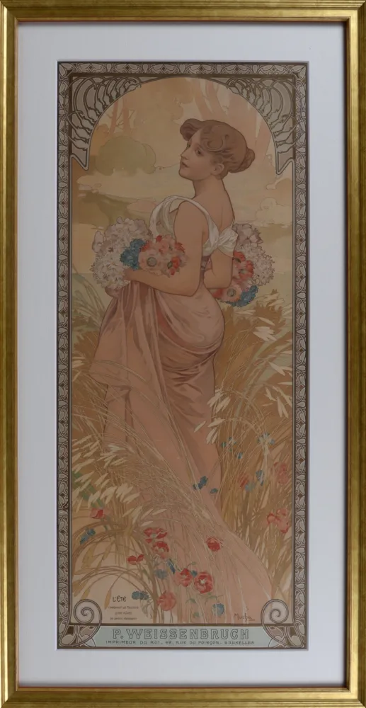 Lithografie Mucha - The Seasons : Summer, circa 1903