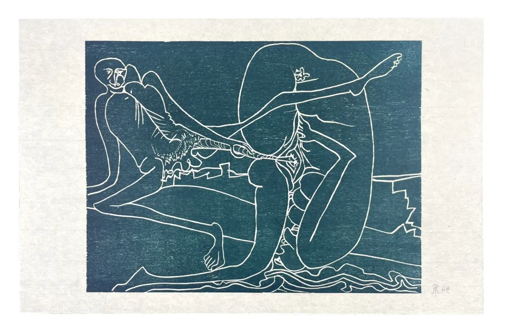 Houtsnede Müller - 13 FOIS ELLE ET MOI - LA PLAGE