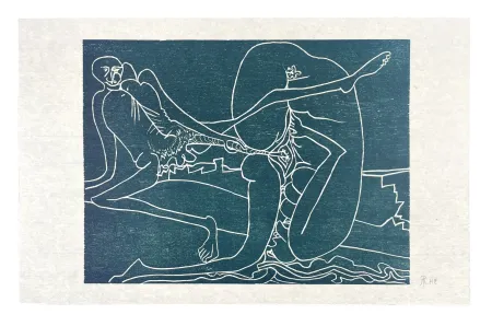 Houtsnede Müller - 13 FOIS ELLE ET MOI - LA PLAGE