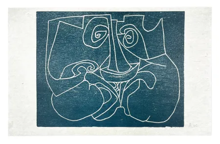 Houtsnede Müller - 13 FOIS ELLE ET MOI - MASQUE I