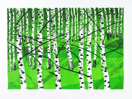 Lithografie Muller - Birkenwäldchen