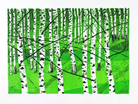 Lithografie Muller - Birkenwa?ldchen