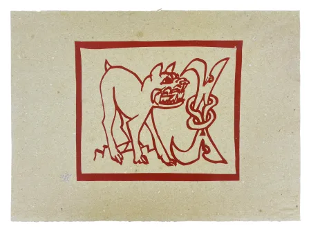 Houtsnede Müller - CERBÈRE