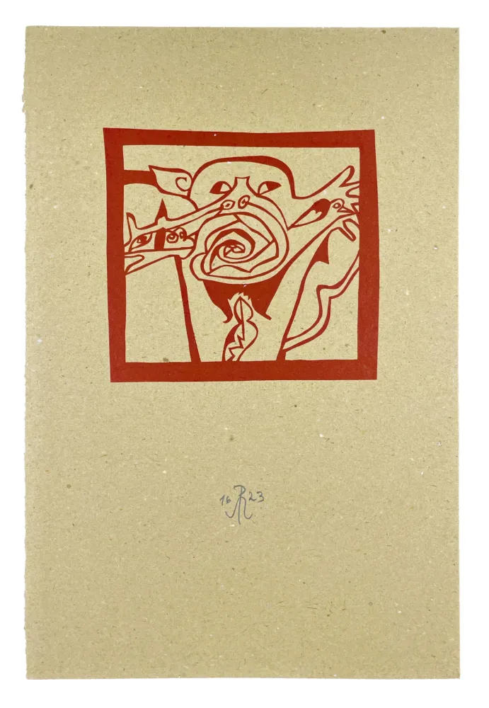 Houtsnede Müller - MASQUE III