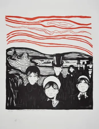 Lithografie Munch - ANGST / ANXIETE 1896
