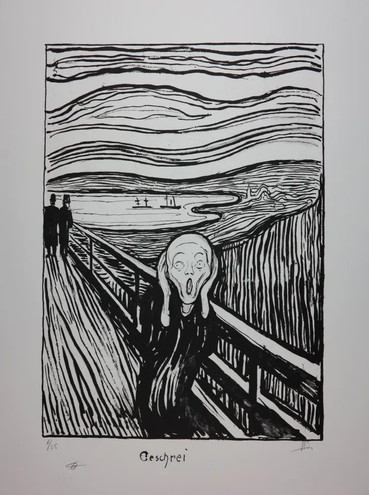 Lithografie Munch - LE CRI / THE SCREAM / GESCHREI - 1895