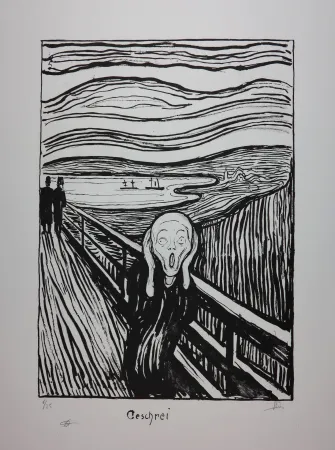 Lithografie Munch - LE CRI / THE SCREAM / GESCHREI - 1895