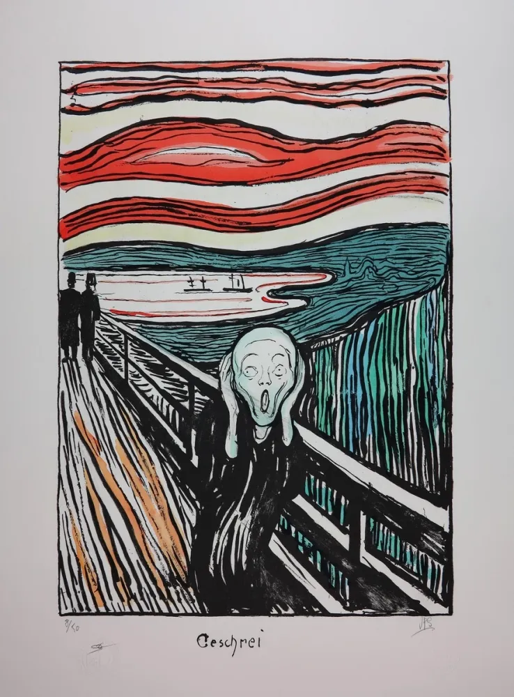 Lithografie Munch - LE CRI / THE SCREAM / GESCHREI - 1895