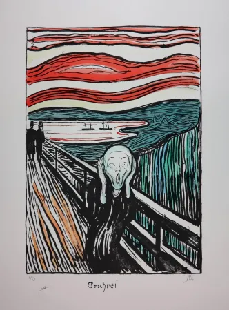 Lithografie Munch - LE CRI / THE SCREAM / GESCHREI - 1895