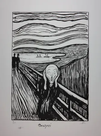 Lithografie Munch - LE CRI / THE SCREAM / GESCHREI - 1895