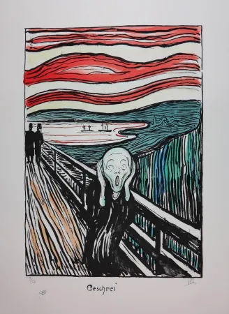 Lithografie Munch - Le cri / The Scream / Geschrei, 1895 | Version couleur / Color version