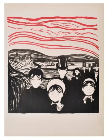 Houtsnede Munch - Le soir