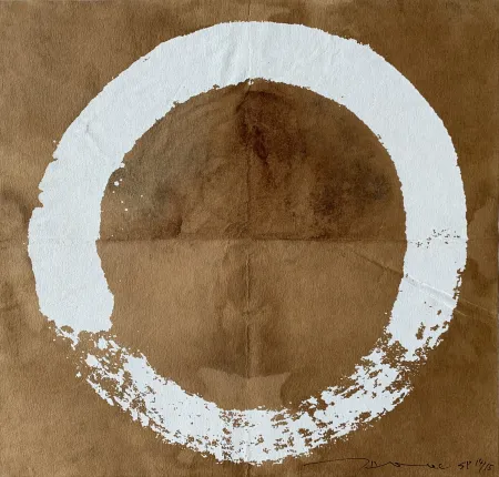 Zeefdruk Murakami - Coffee Zen Enso: White