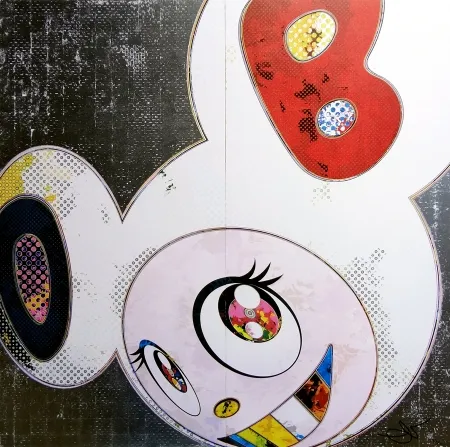 Lithografie Murakami - DOB in pure white robe (navy & vermilion)