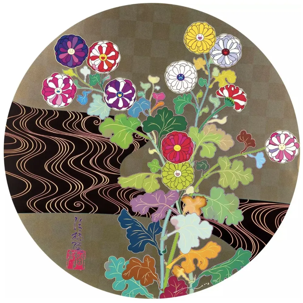 Zeefdruk Murakami - Kansei Korin Gold