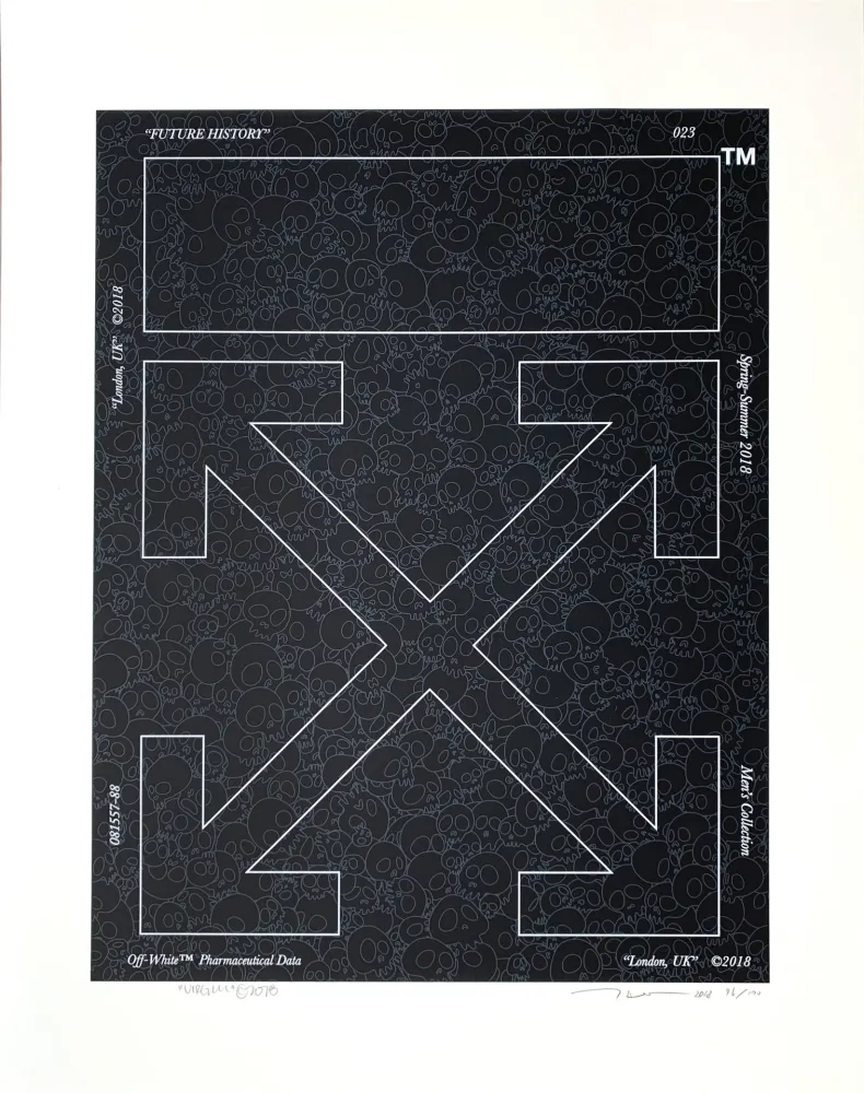 Zeefdruk Murakami - Memento Mori Stone Black